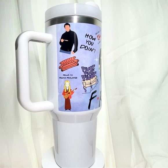 TV Show Friends 40 oz Tumbler/Water bottle/Mug with handle and straw.Birthday gi - Picture 6 of 11